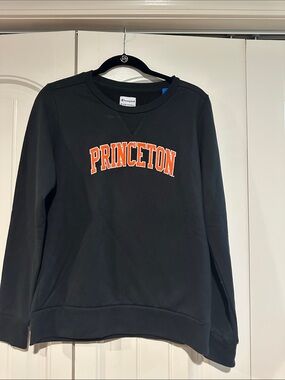 Champion Black Sweatshirt with Orange Princeton Logo